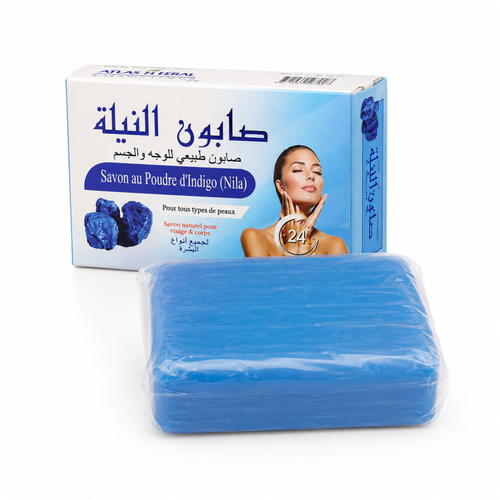 Authentic Moroccan Nila Indigo Soap - Traditional Blue Brightening Face & Body Bar