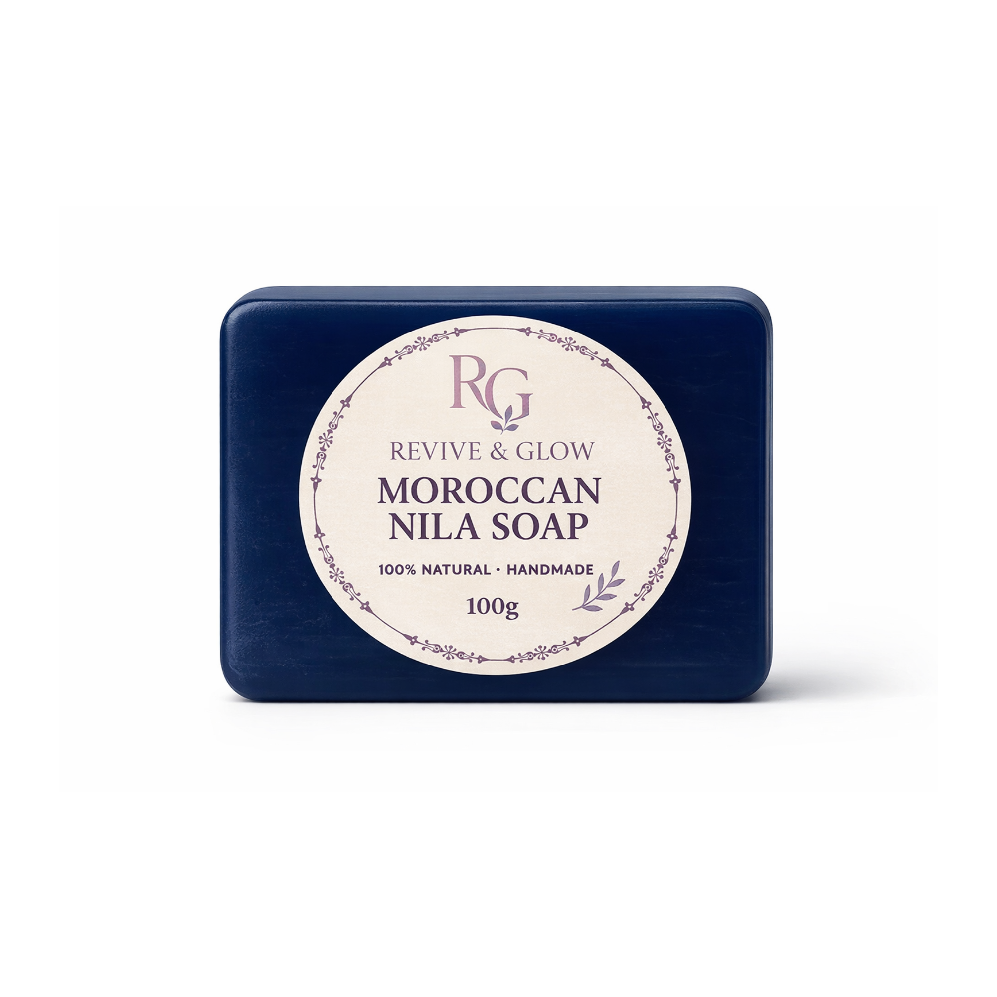 Moroccan Nila Soap in a blue tin with a white label on a white background