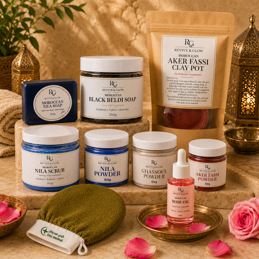A curated Moroccan beauty gift set featuring multiple R.G.