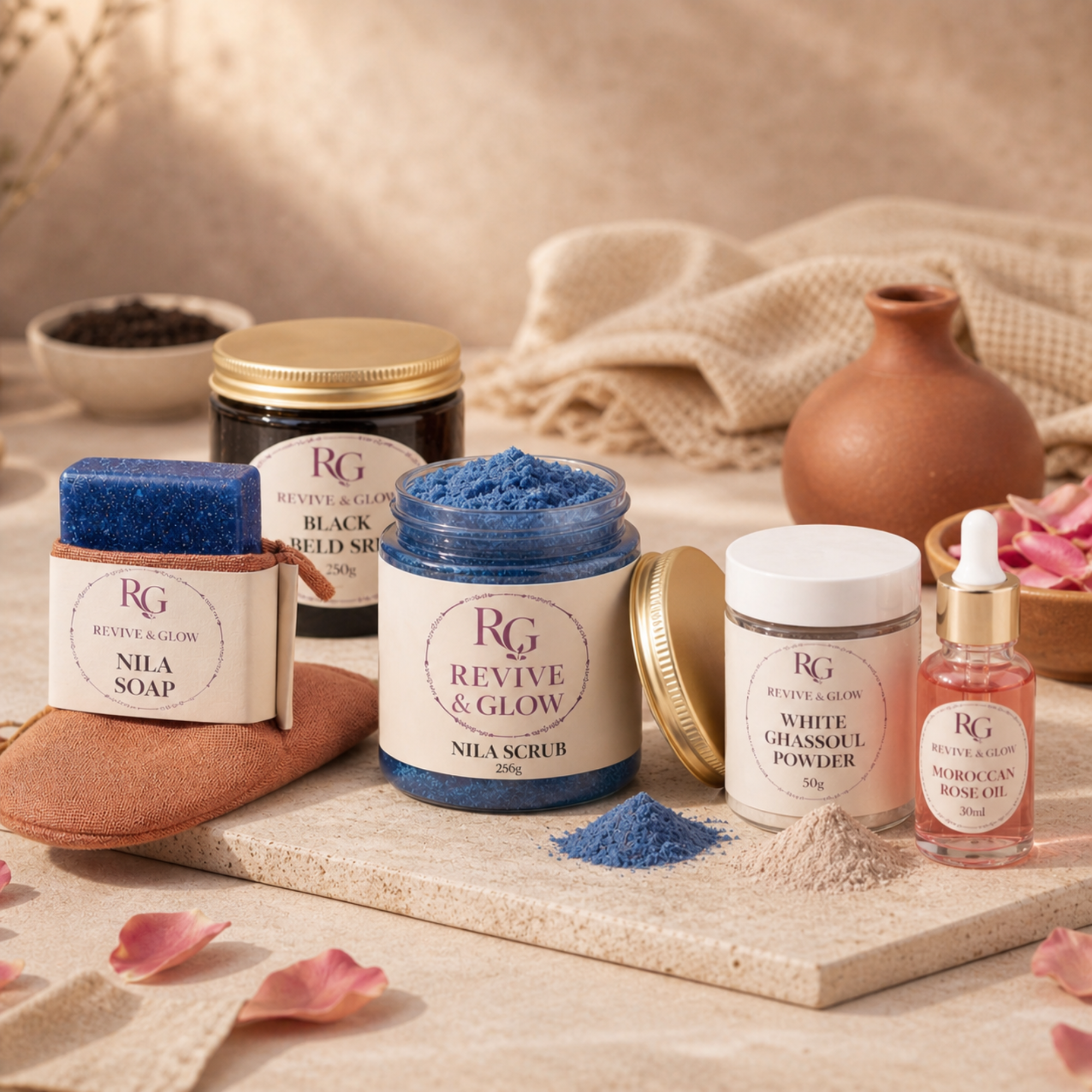 Ultimate Moroccan Hammam Glow Kit – Complete 9-Piece Face & Body Ritual