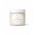 Revive & Glow White Ghassoul Powder 50g in clear jar with white lid on white background