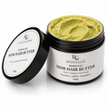 Revive & Glow Moroccan Sidr Hair Butter 100g with open jar showcasing the rich whipped hair butter on a white background.