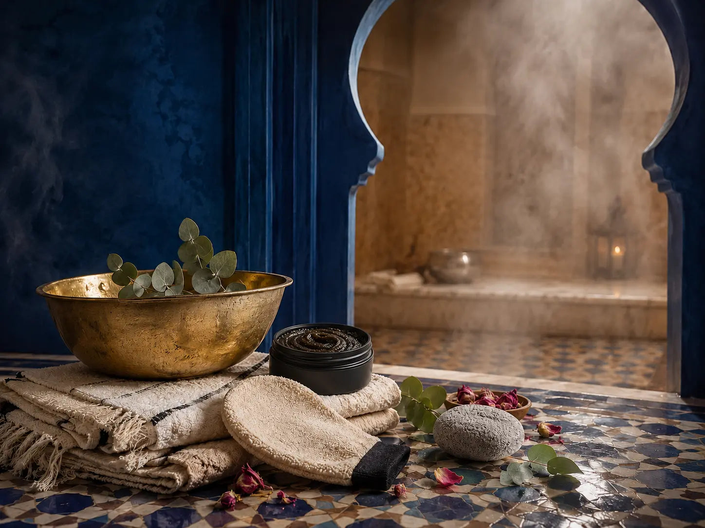 Traditional Moroccan hammam ritual